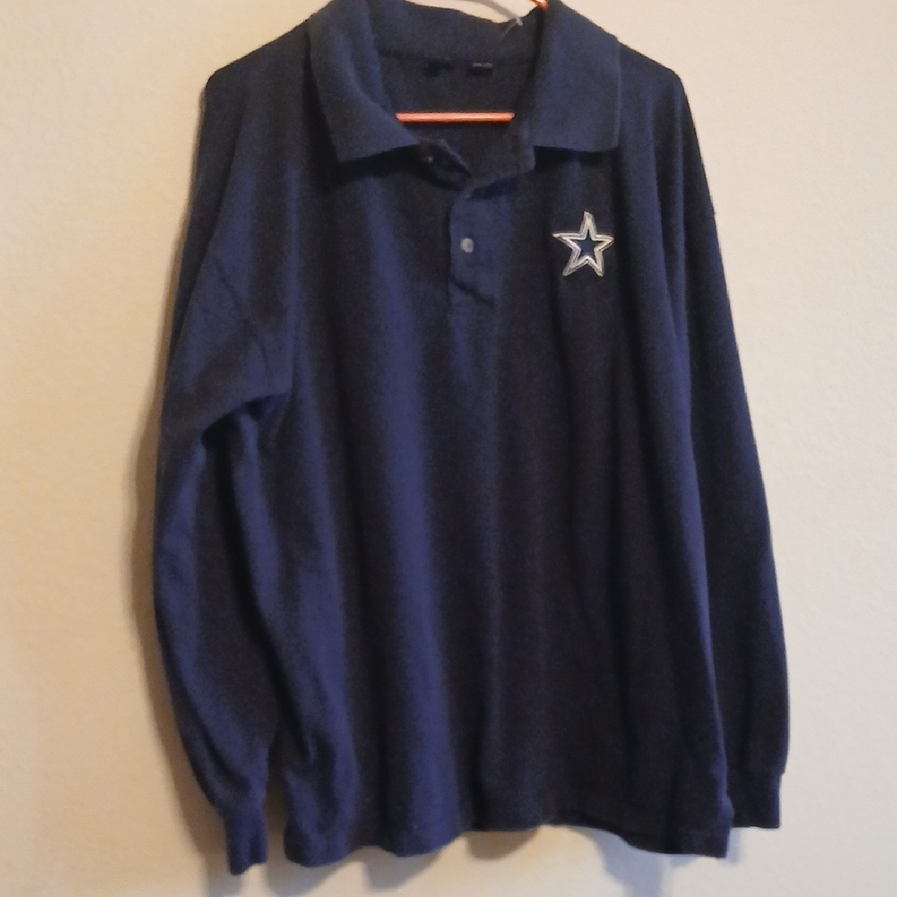Dunbrooke Dallas Cowboys LS Polo Style Shirt Men's 2XL